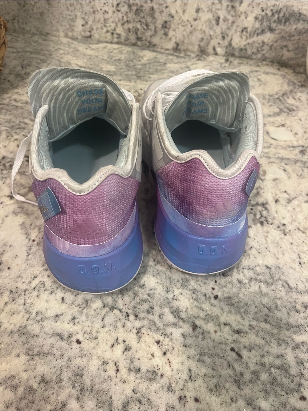 adidas Light Gray Sneakers with Purple Accent - Picture 3 of 4